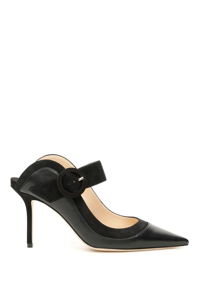 Shop Jimmy Choo Hendrix Mules 85 In Black (black)