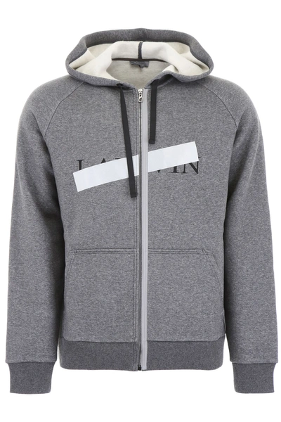 Shop Lanvin Logo Hoodie In Pearl Grey (grey)