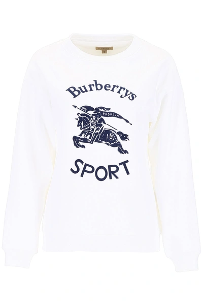 Shop Burberry Logo Sweatshirt In White (white)