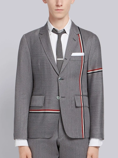 Shop Thom Browne Allover Engineered Stripe Sport Coat In Grey