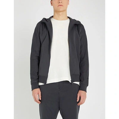 Shop Y-3 Cotton-jersey Hoody In Dark Grey