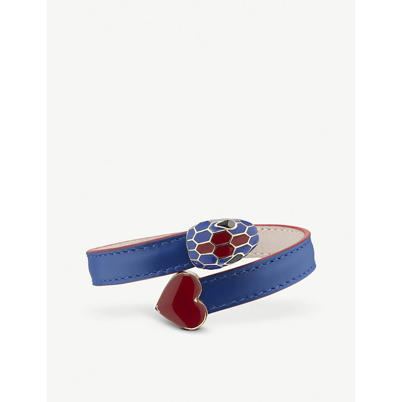 bulgari serpenti red leather bracelet