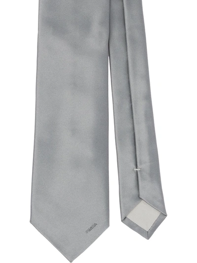 Shop Prada Satin Tie - Grey