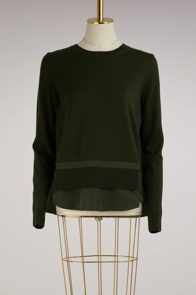 Shop Moncler Wool Sweater In Military