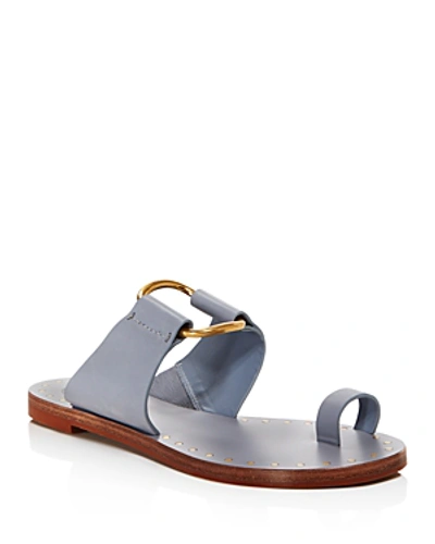 Shop Tory Burch Women's Ravello Studded Leather Slide Sandals In Cloud Blue