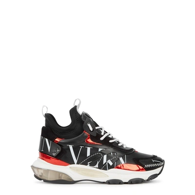 Shop Valentino Bounce Black Leather Trainers