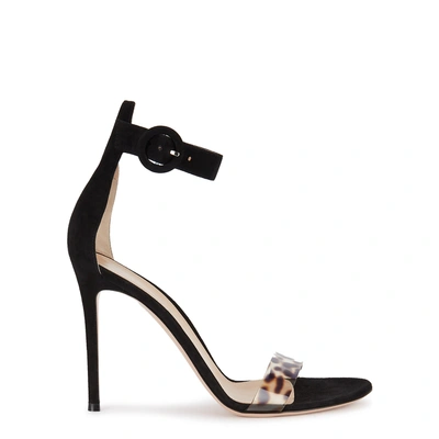Shop Gianvito Rossi Stella 100 Suede And Perspex Sandals In Brown