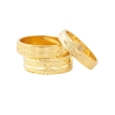 Shop Susan Caplan Vintage 1990s Vintage Gold Ring Set Of Three