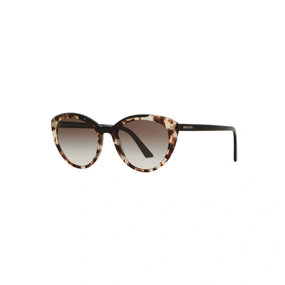 Shop Prada Tortoiseshell Cat-eye Sunglasses In Brown And Other