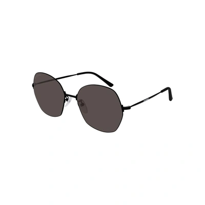 Shop Balenciaga Black Round-frame Sunglasses