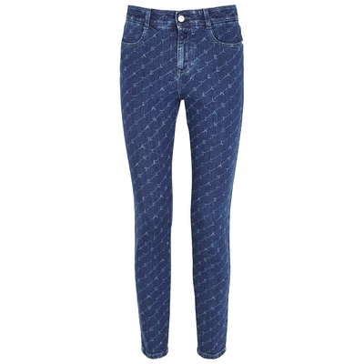 Shop Stella Mccartney Blue Logo-print Skinny Jeans In Denim