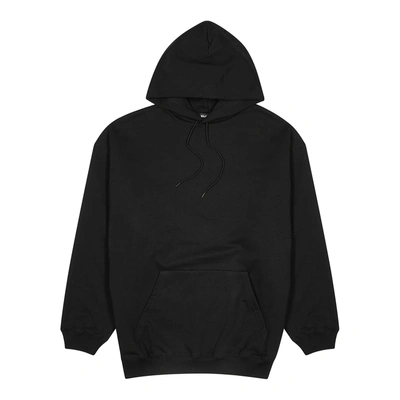Shop Balenciaga Logo-print Hooded Cotton Sweatshirt In Black
