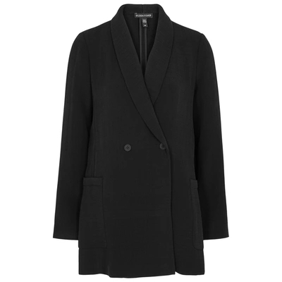 Shop Eileen Fisher Black Textured Double-breasted Blazer