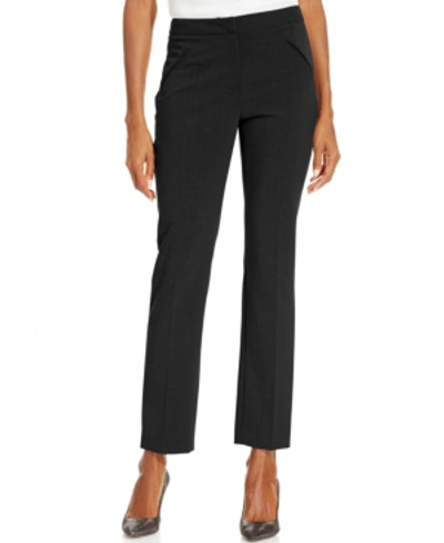 Shop Tahari Asl Petite Skinny-leg Trousers In Black