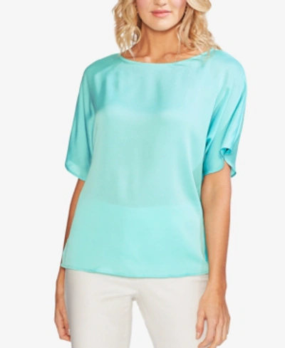Shop Vince Camuto Pleated-back Top In Bright Aqua