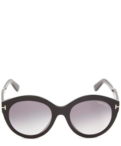 Shop Tom Ford Rosanna Round Sunglasses In Black