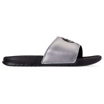 Shop Nike Men's Benassi Jdi Print Slide Sandals In Grey / Black Size 11.0 Leather