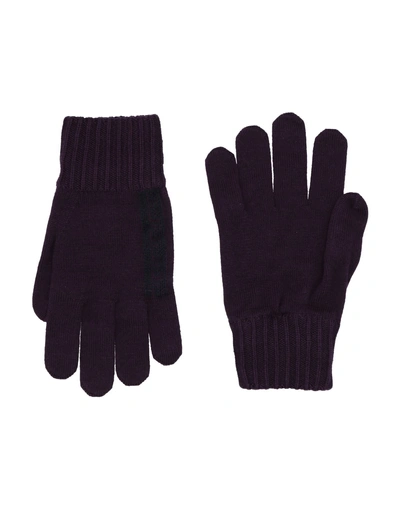 Shop Versace Gloves In Deep Purple