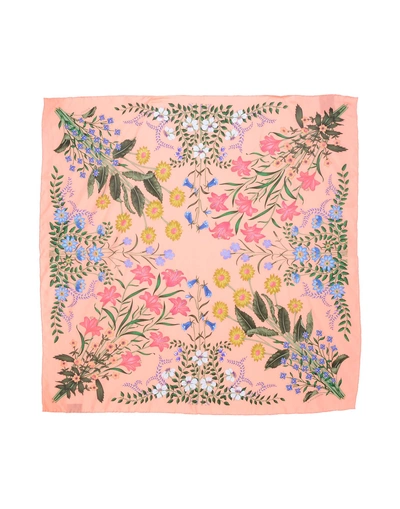 Shop Gucci Square Scarf In Salmon Pink