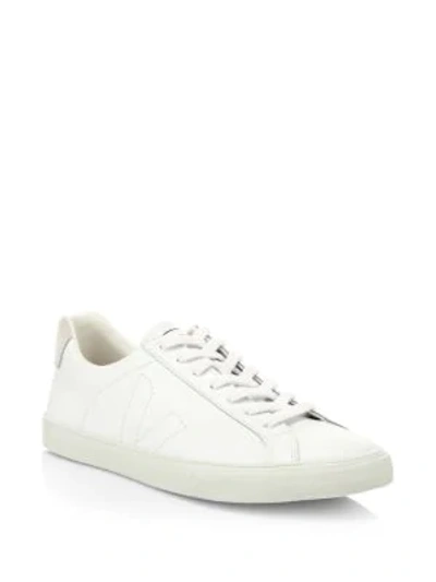Shop Veja Esplar Leather Low-top Sneakers In White