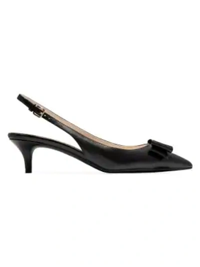 Shop Cole Haan Women's Tali Bow Leather Slingback Pumps In Black
