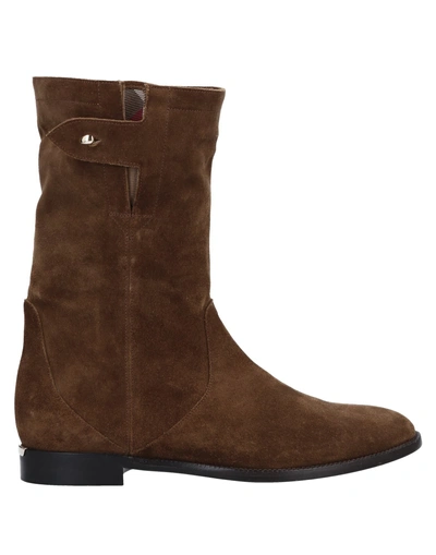 Shop Burberry Ankle Boots In Khaki