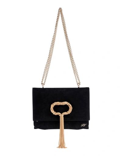 Shop Roger Vivier Woman Shoulder Bag Black Size - Soft Leather