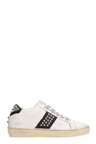 Shop Leather Crown Iconic Sneakers In White Leather