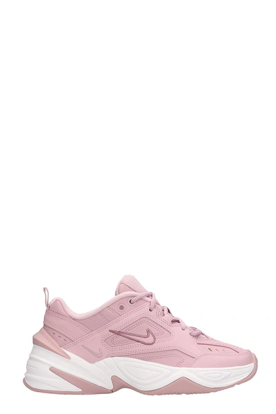 Shop Nike M2k Techno Sneakers Pink Leather In Rose-pink