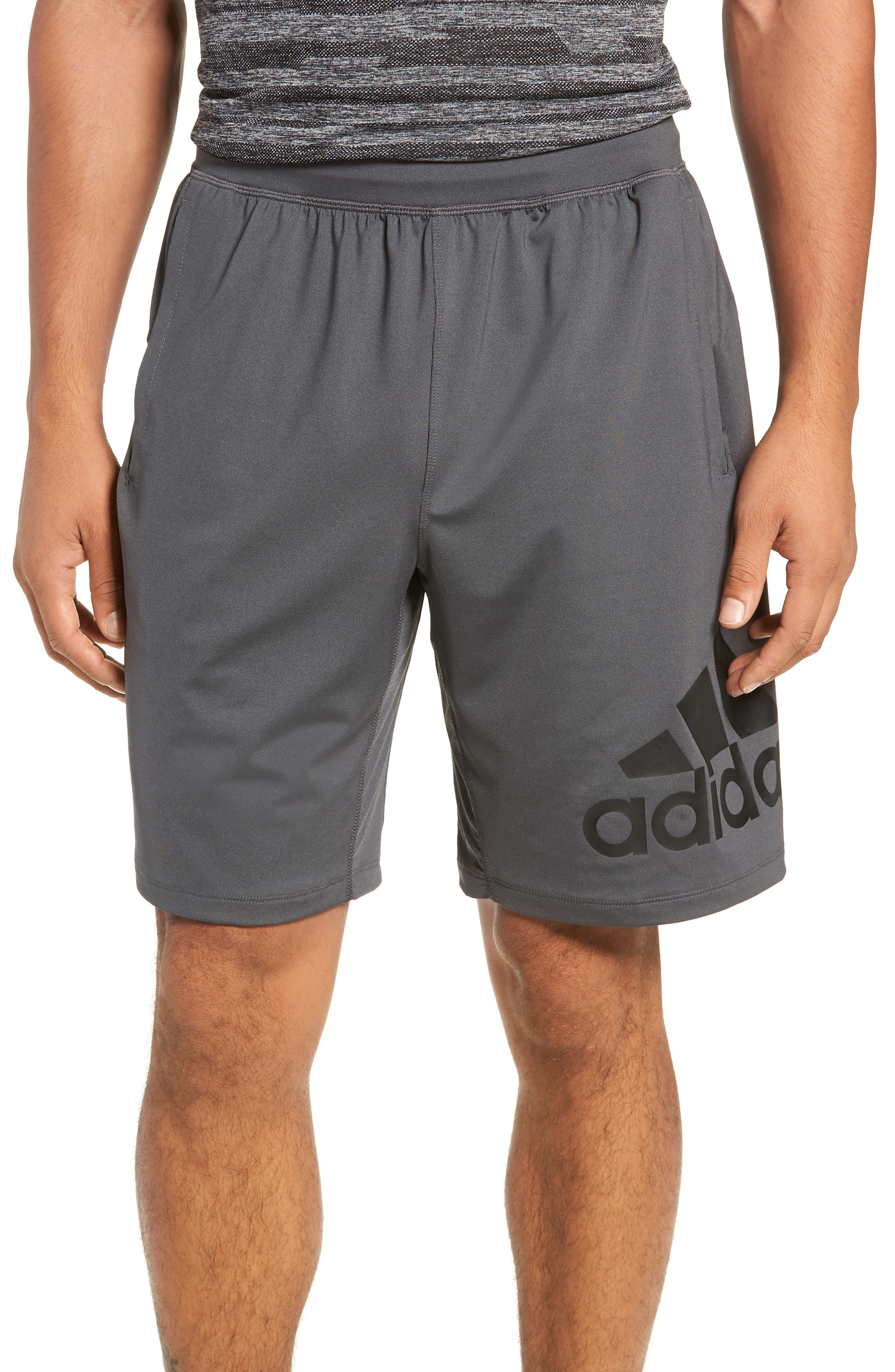 Adidas Originals 4krft Sport Badge Climalite Shorts In Grey Six | ModeSens