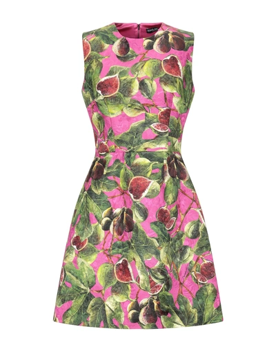 Shop Dolce & Gabbana Short Dresses In Fuchsia