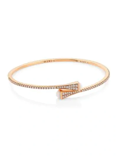 Shop Marli Cleo By  18k Rose Gold, Diamond & Agate Bangle Bracelet