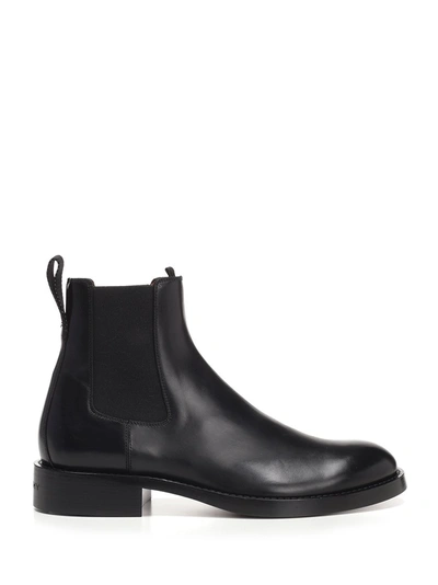 Shop Givenchy Chelsea Leather Boots In Black