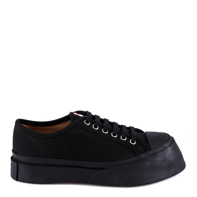 Shop Marni Low Top Platform Sneakers In Black