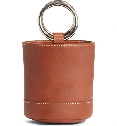 Shop Simon Miller Bonsai 15 Calfskin Leather Bucket Bag In Dark Tan 2