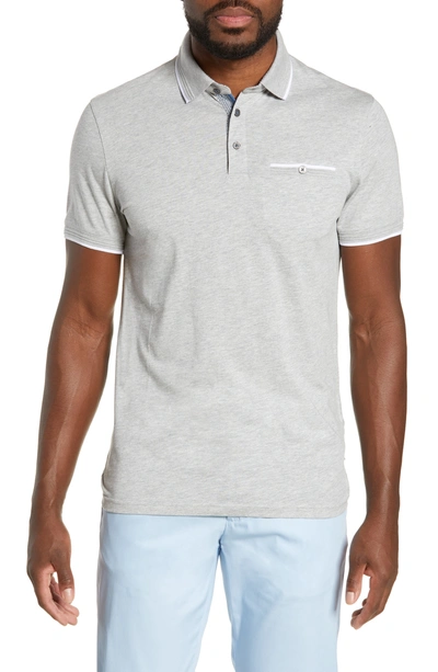 Shop Ted Baker Derry Slim Fit Polo In Light Grey