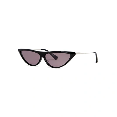 Shop Christian Roth Rina Black Cat-eye Sunglasses