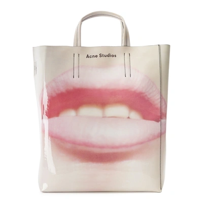 Shop Acne Studios Baker Small Printed Leather Tote In Pink