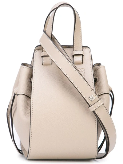 Shop Loewe Drawstring Sides Shoulder Bag - Grey