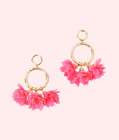 Shop Lilly Pulitzer Cascading Petals Hoop Earrings In Pink Tropics