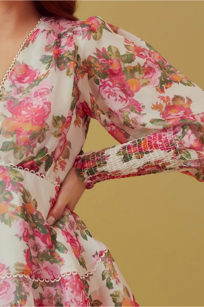 Shop Keepsake Oblivion Long Sleeve Mini Dress In Ivory Rose Floral