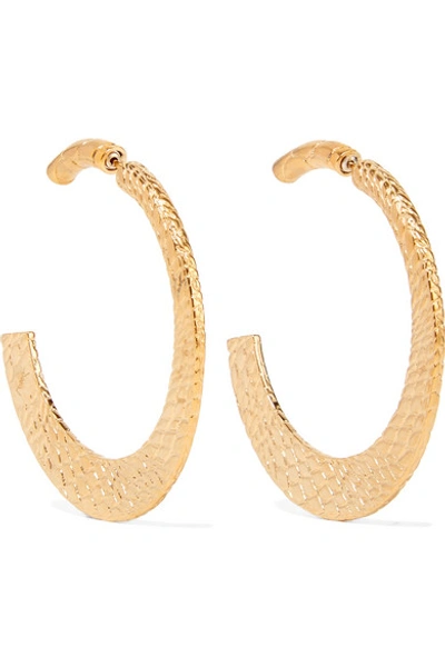 Shop Saint Laurent Gold-tone Hoop Earrings