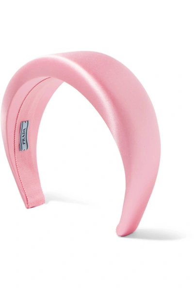 Prada Logo-plaque Padded Headband In Pink | ModeSens