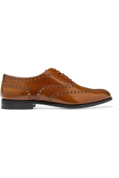 Shop Church's Burwood Glossed-leather Brogues In Tan