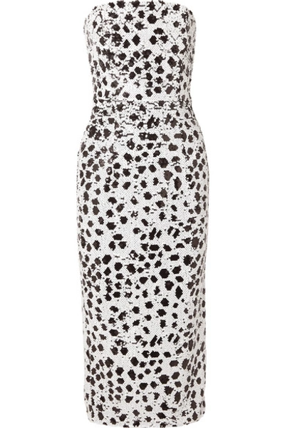Shop 16arlington Strapless Sequined Crepe Dress In White