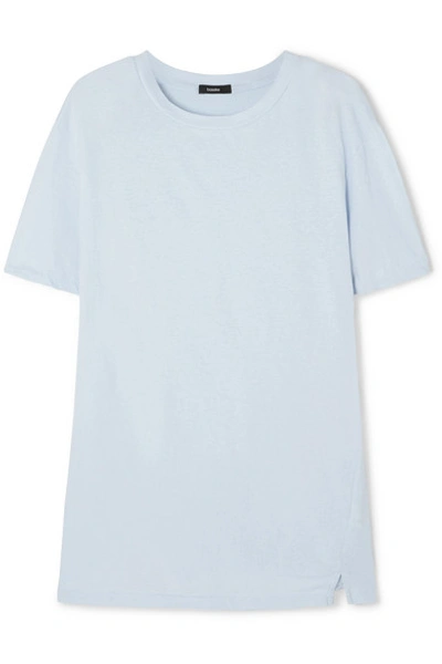 Shop Bassike Organic Cotton-jersey T-shirt In Light Blue