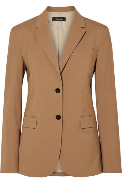 Shop Theory Classic Wool-blend Blazer In Sand
