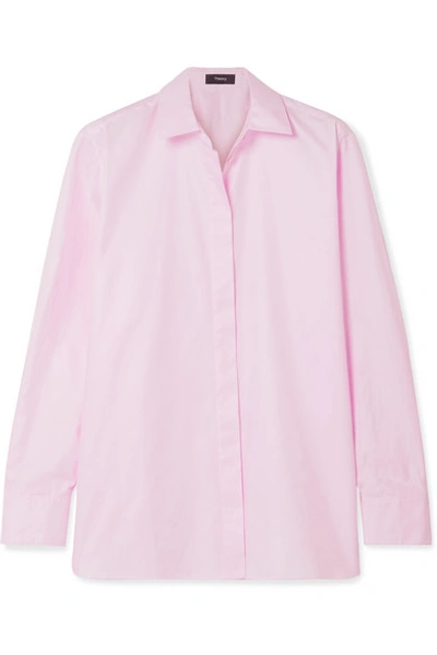 Shop Theory Cotton-poplin Shirt In Pastel Pink