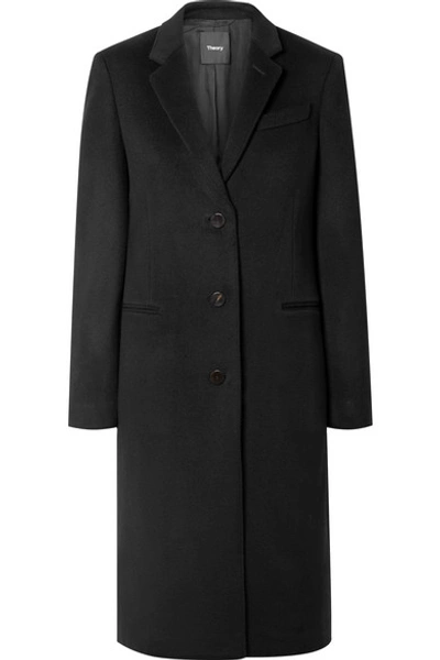 Shop Theory Cashmere Coat In Black
