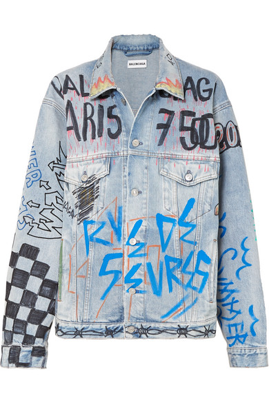 balenciaga handwritten denim jacket